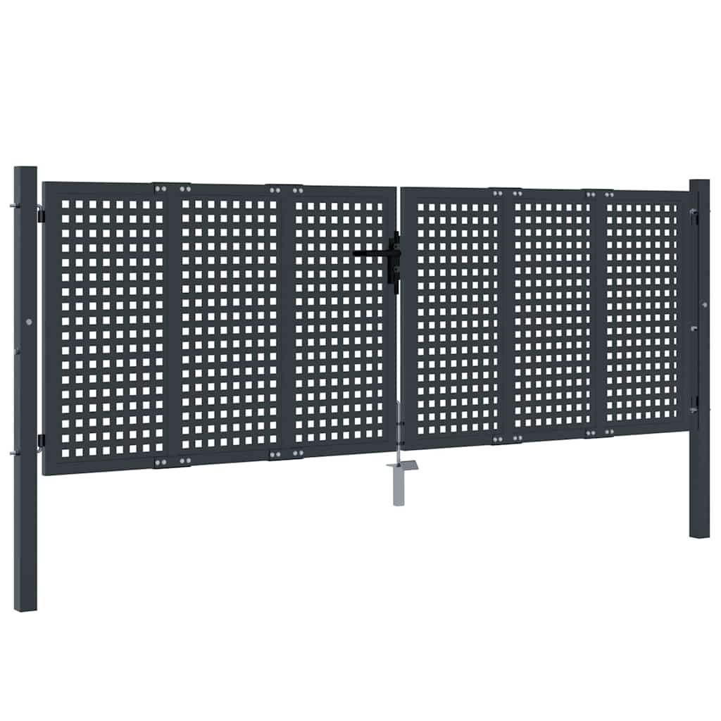 vidaXL Πόρτα Κήπου Ανθρακί 300x75 εκ. Ατσάλι