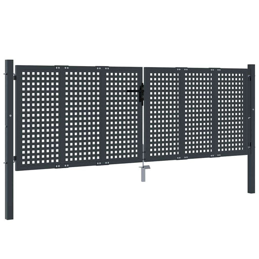 vidaXL Πόρτα Κήπου Ανθρακί 300x75 εκ. Ατσάλι