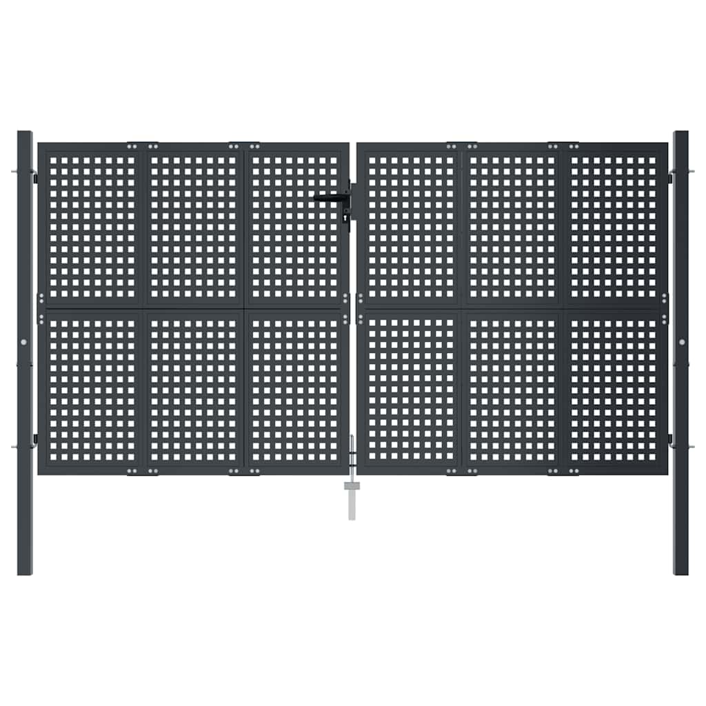 vidaXL Πόρτα Κήπου Ανθρακί 300x125 εκ. Ατσάλι