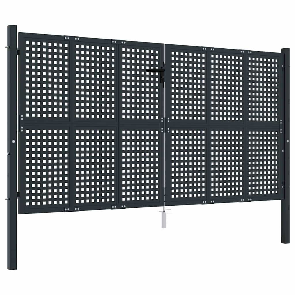 vidaXL Πόρτα Κήπου Ανθρακί 300x150 εκ. Ατσάλι