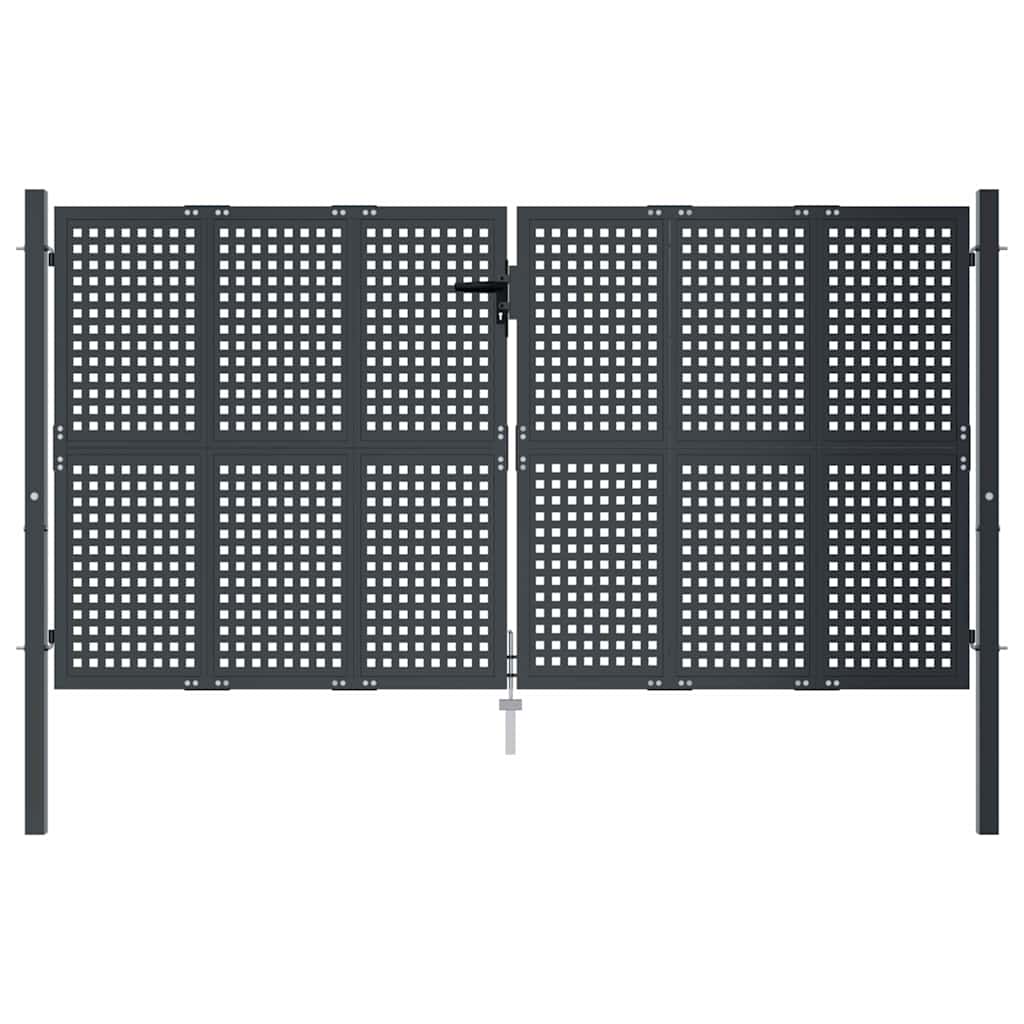 vidaXL Πόρτα Κήπου Ανθρακί 300x150 εκ. Ατσάλι