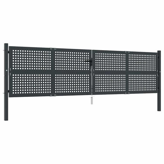 vidaXL Πόρτα Κήπου Ανθρακί 400x75 εκ. Ατσάλι