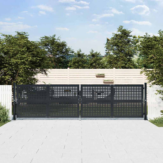 vidaXL Πόρτα Κήπου Ανθρακί 400x75 εκ. Ατσάλι