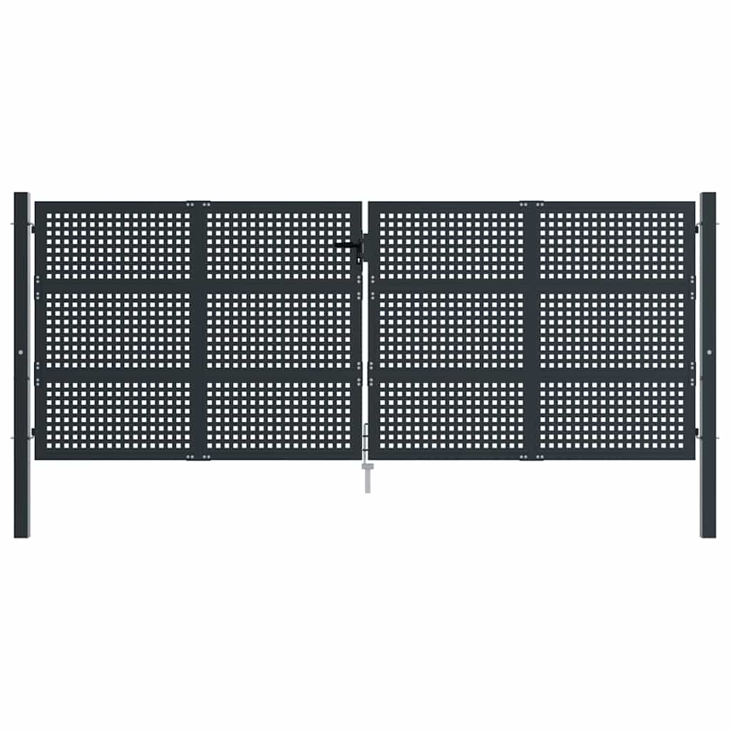 vidaXL Πόρτα Κήπου Ανθρακί 400x150 εκ. Ατσάλι