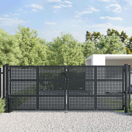 vidaXL Πόρτα Κήπου Ανθρακί 400x150 εκ. Ατσάλι