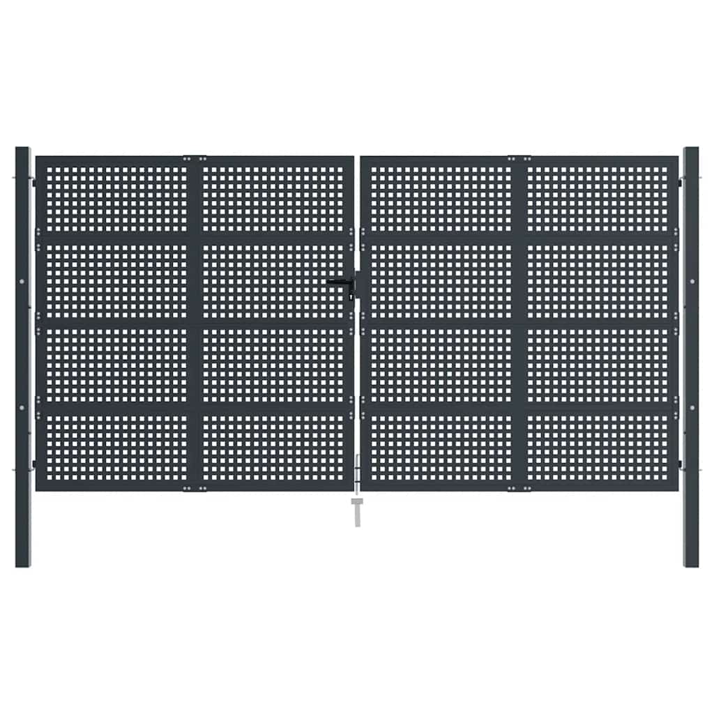 vidaXL Πόρτα Κήπου Ανθρακί 400x175 εκ. Ατσάλι