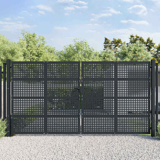 vidaXL Πόρτα Κήπου Ανθρακί 400x175 εκ. Ατσάλι