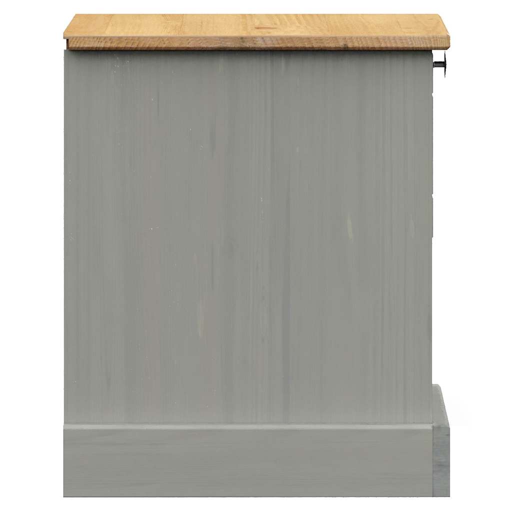 vidaXL Κομοδίνο VIGO Γκρι 42 x 35 x 42 εκ. από Μασίφ Ξύλο Πεύκου