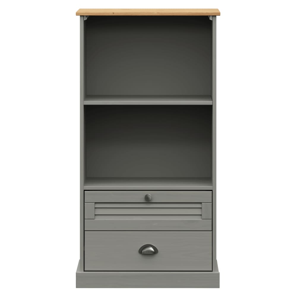 vidaXL Βιβλιοθήκη VIGO Γκρι 60 x 35 x 114,5 εκ. από Μασίφ Ξύλο Πεύκου