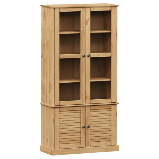 vidaXL Βιτρίνα VIGO 85 x 35 x 170 εκ. από Μασίφ Ξύλο Πεύκου