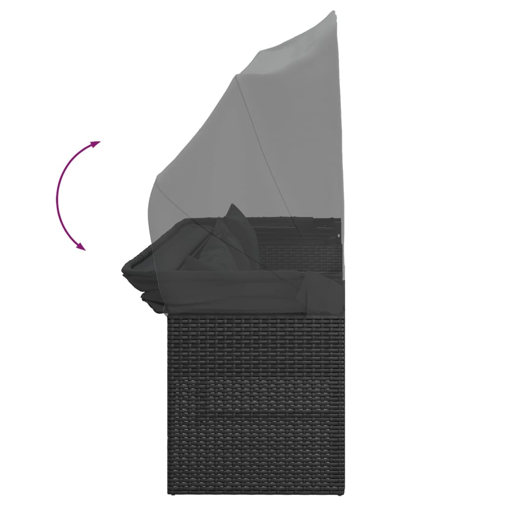 vidaXL Σαλόνι Κήπου Σετ 4 Τεμαχίων με Μαξιλάρια Μαύρο Συνθετικό Ρατάν