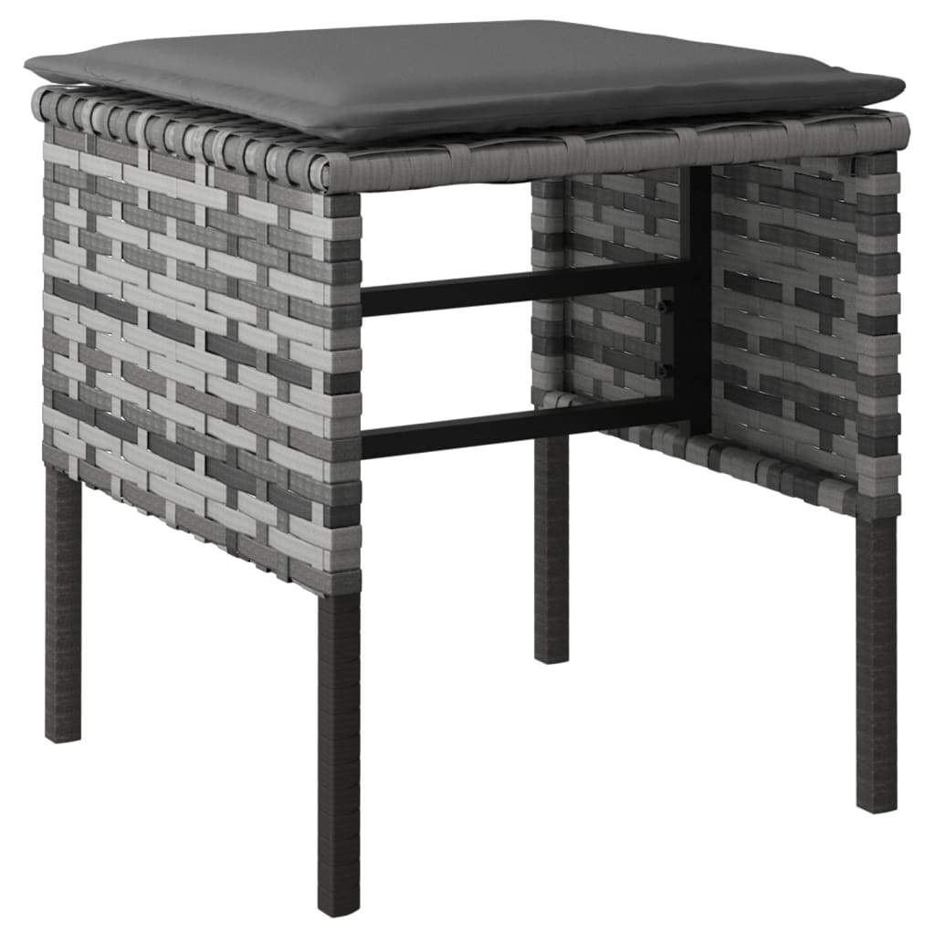 vidaXL Σετ Τραπεζαρίας Κήπου 6 τεμ. Γκρι Συνθετικό Ρατάν με Μαξιλάρια