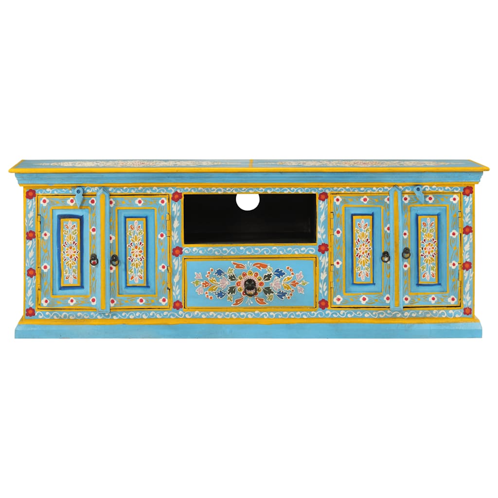 vidaXL Έπιπλο Τηλεόρασης Μπλε 110 x 30 x 40 εκ. από Μασίφ Ξύλο Μάνγκο