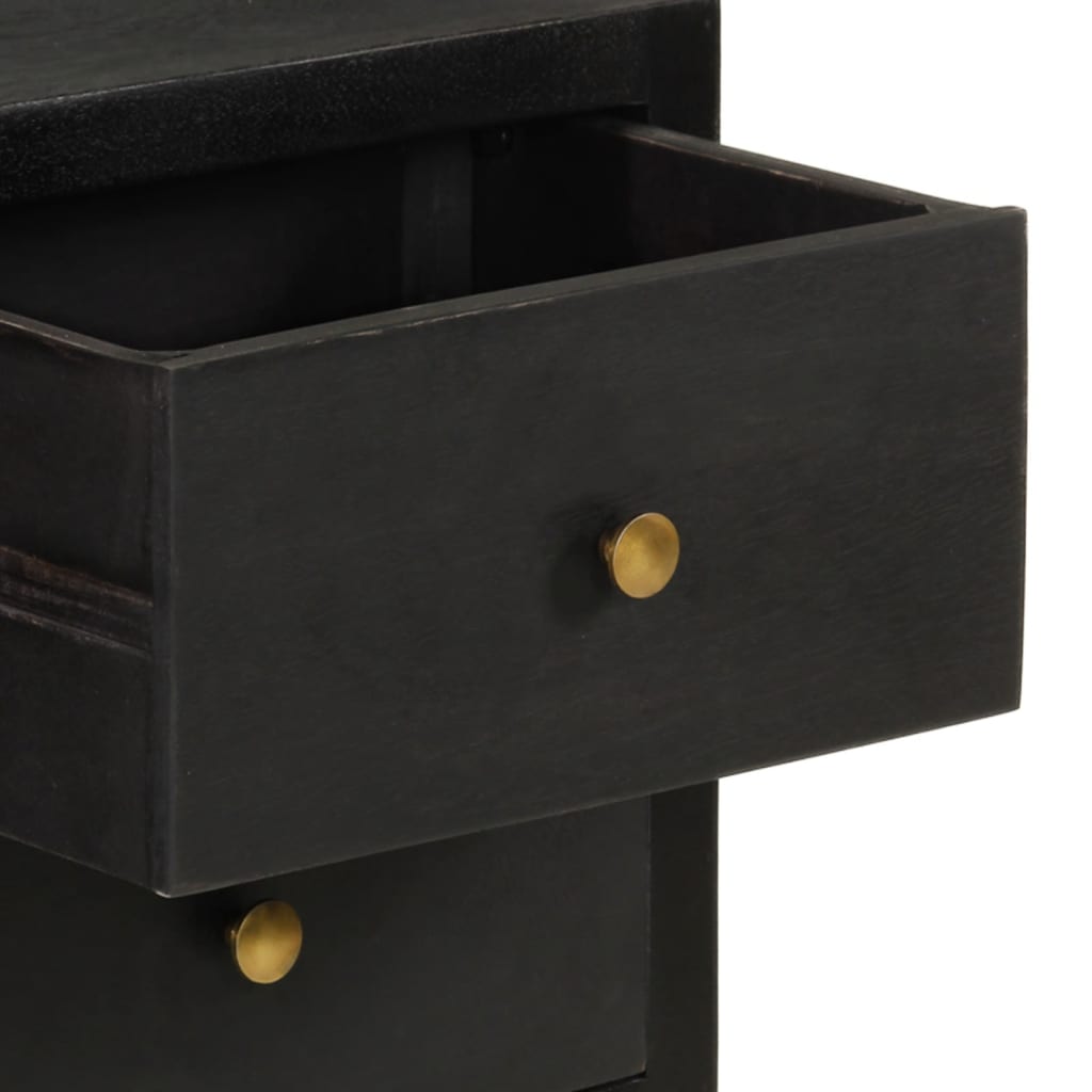 vidaXL Μπουφές Μαύρος και Χρυσός 110x30x75 εκ. από Μασίφ Ξύλο Μάνγκο