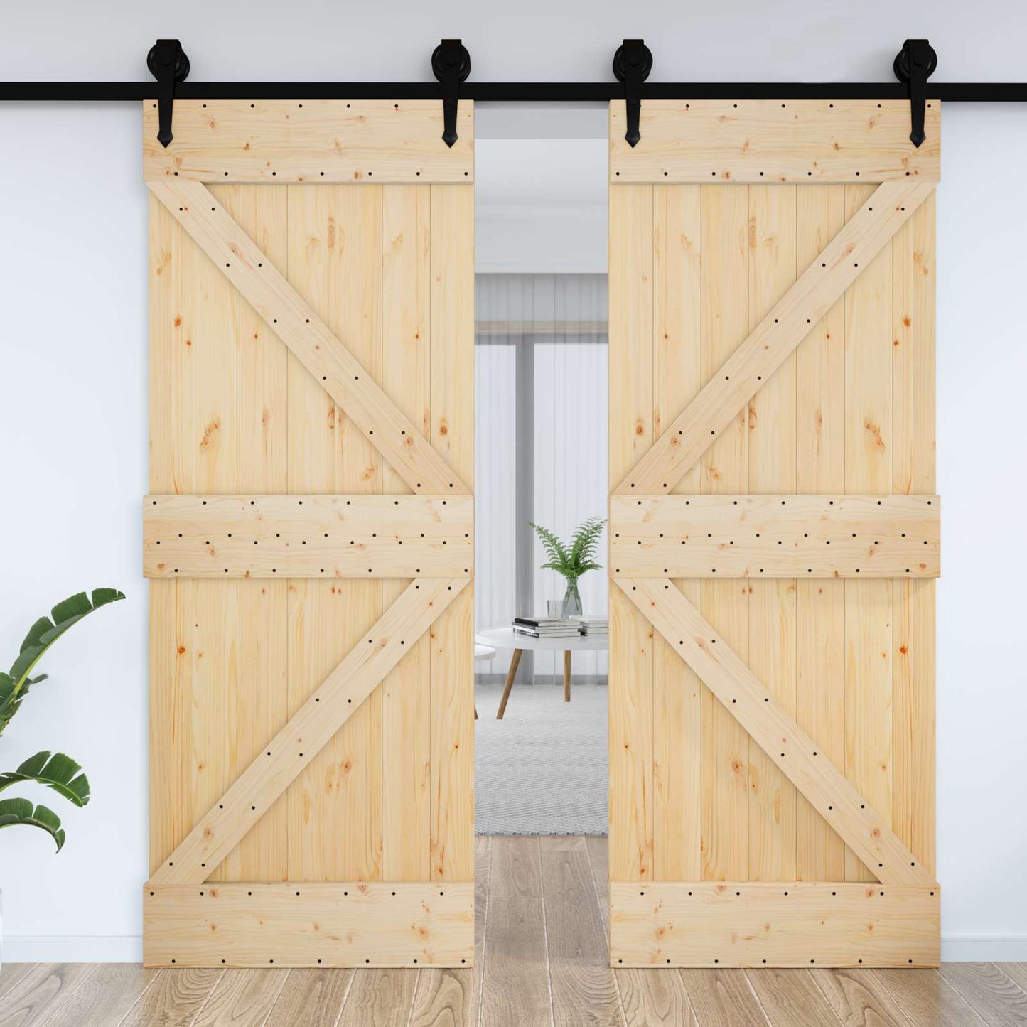 vidaXL Πόρτα NARVIK Φυσικό 85 x 210 cm Συμπαγές Ξύλο Πεύκου