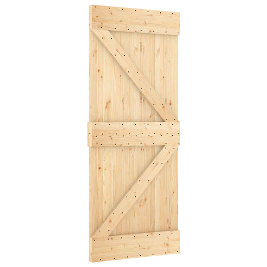 vidaXL Πόρτα NARVIK Φυσικό 85 x 210 cm Συμπαγές Ξύλο Πεύκου