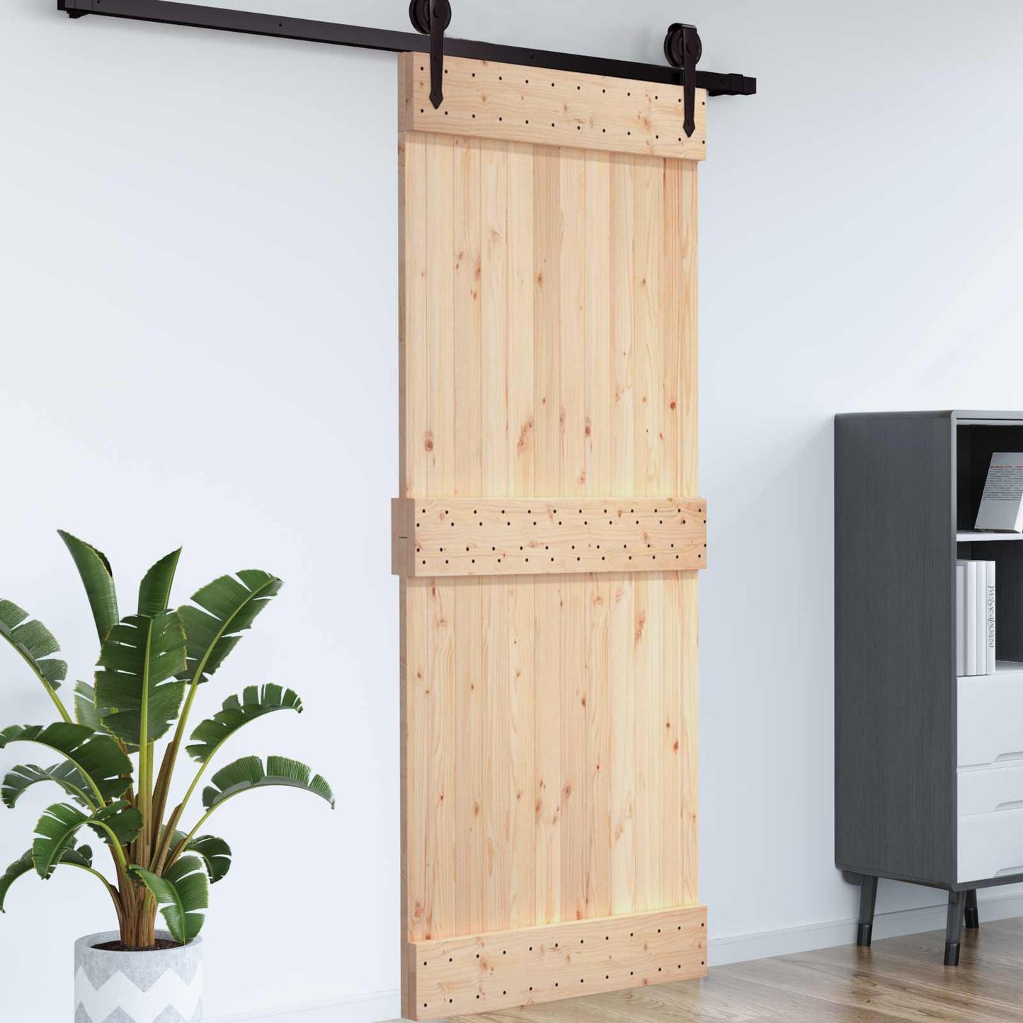 vidaXL Πόρτα NARVIK Φυσικό 100 x 210 cm Συμπαγές Ξύλο Πεύκου