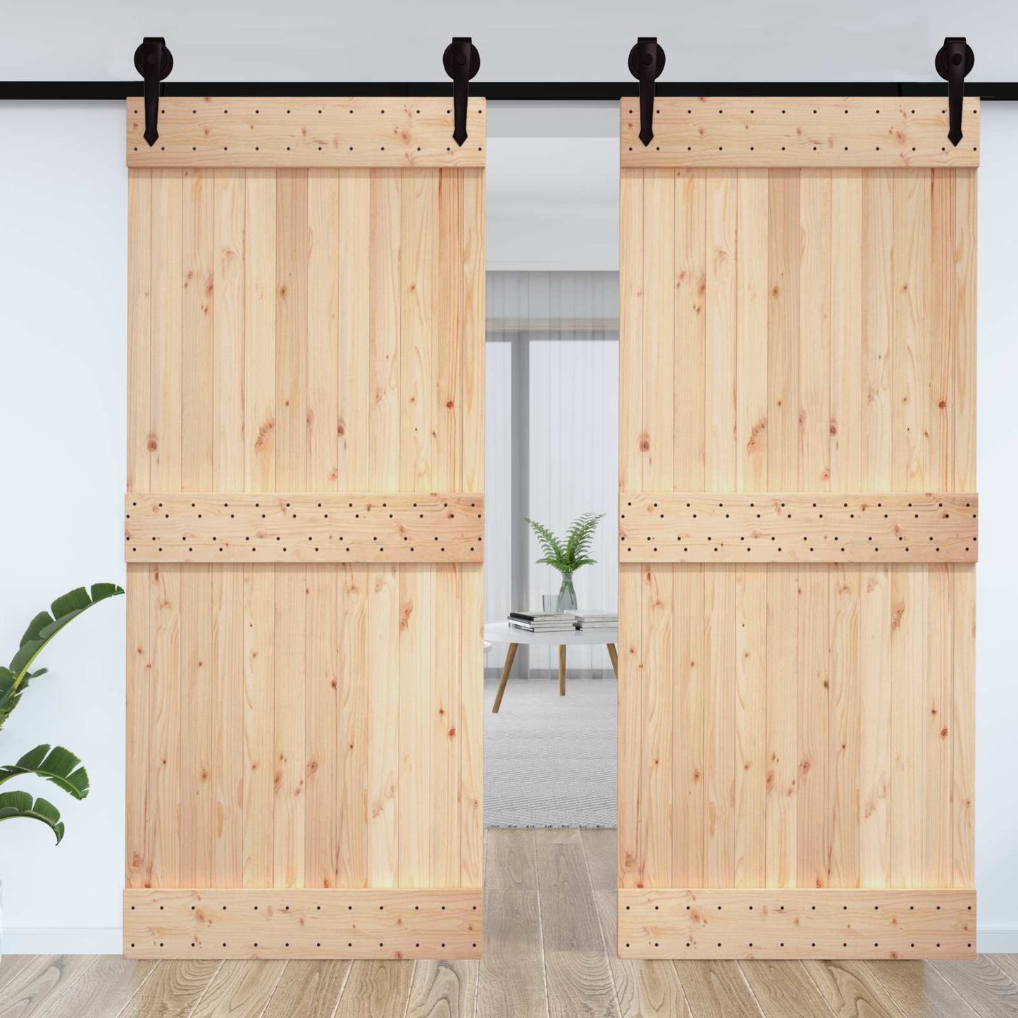 vidaXL Πόρτα NARVIK Φυσικό 100 x 210 cm Συμπαγές Ξύλο Πεύκου
