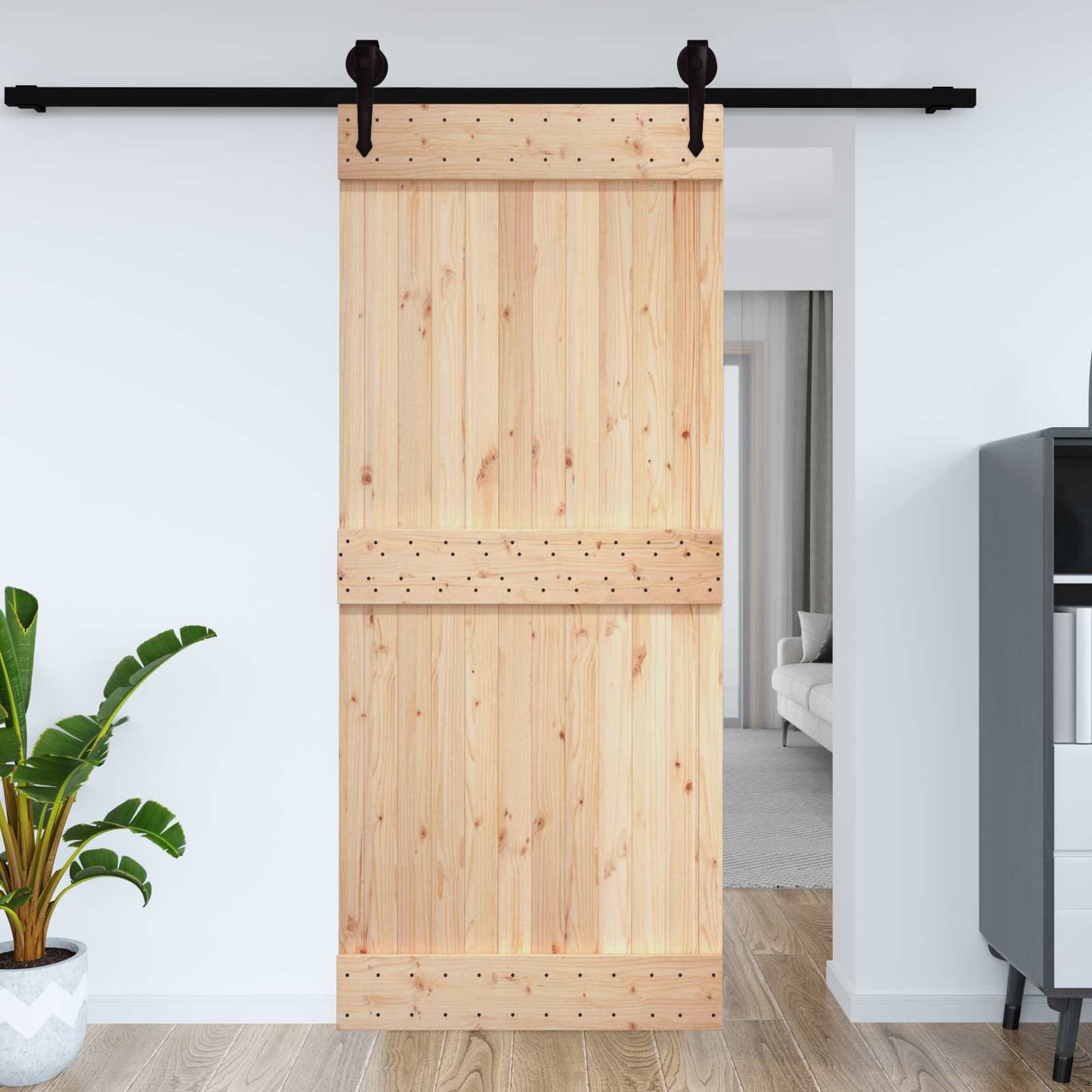 vidaXL Πόρτα NARVIK Φυσικό 100 x 210 cm Συμπαγές Ξύλο Πεύκου