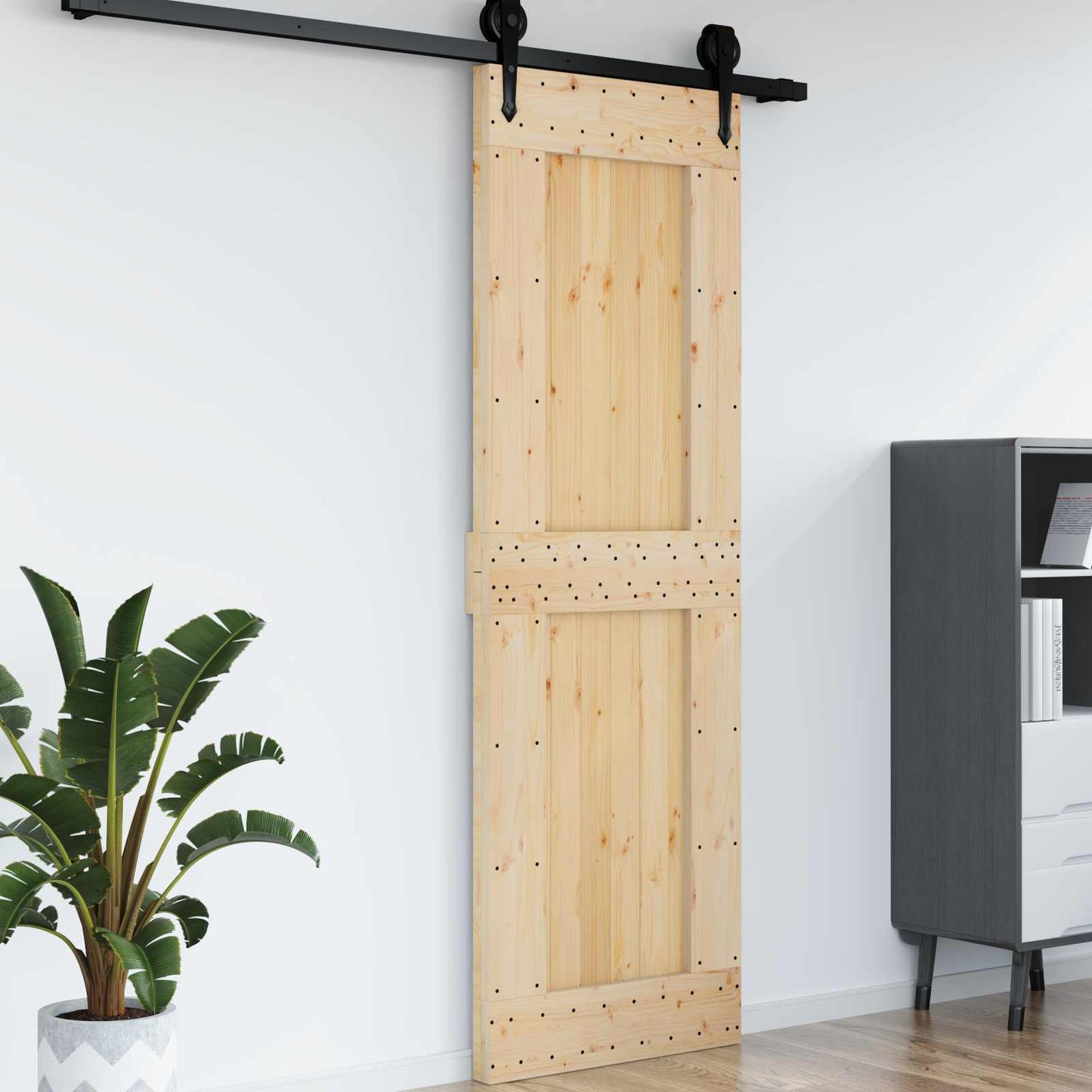 vidaXL Πόρτα NARVIK Φυσικό 70 x 210 cm Συμπαγές Ξύλο Πεύκου