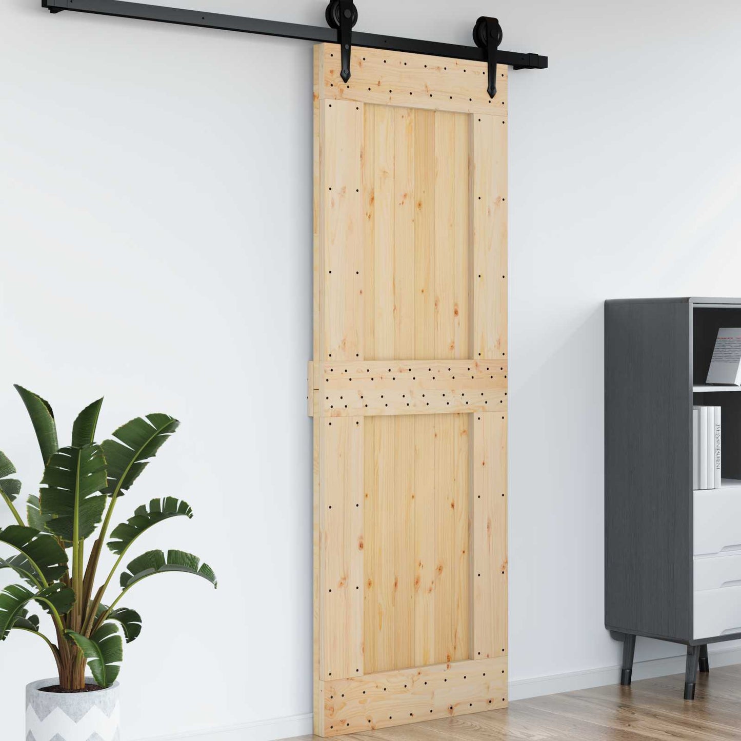 vidaXL Πόρτα NARVIK Φυσικό 80 x 210 cm Συμπαγές Ξύλο Πεύκου