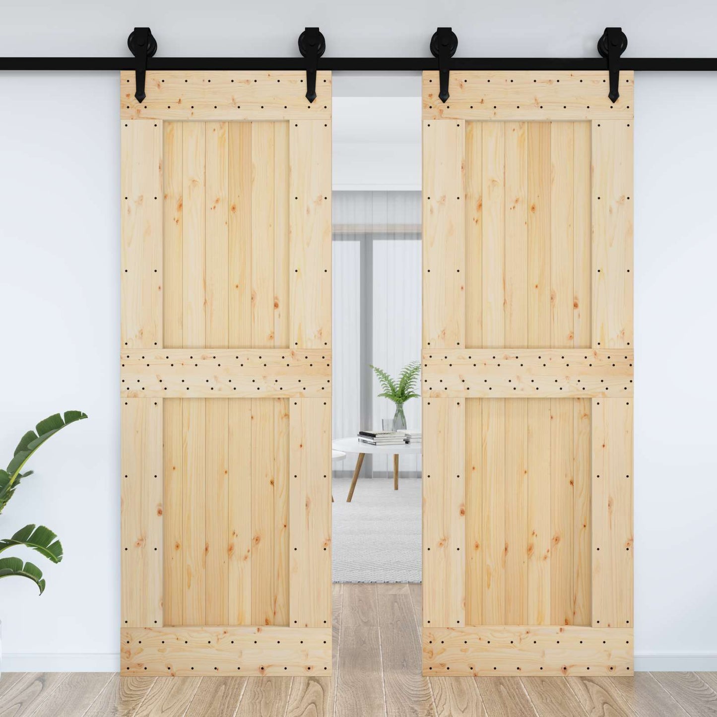 vidaXL Πόρτα NARVIK Φυσικό 80 x 210 cm Συμπαγές Ξύλο Πεύκου
