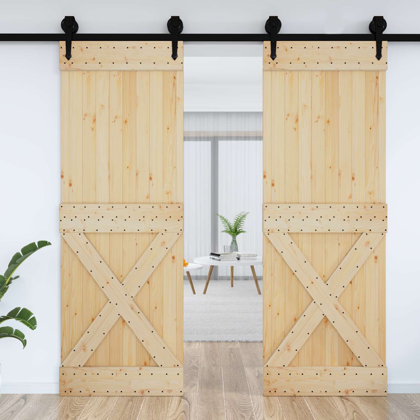 vidaXL Πόρτα NARVIK Φυσικό 80 x 210 cm Συμπαγές Ξύλο Πεύκου