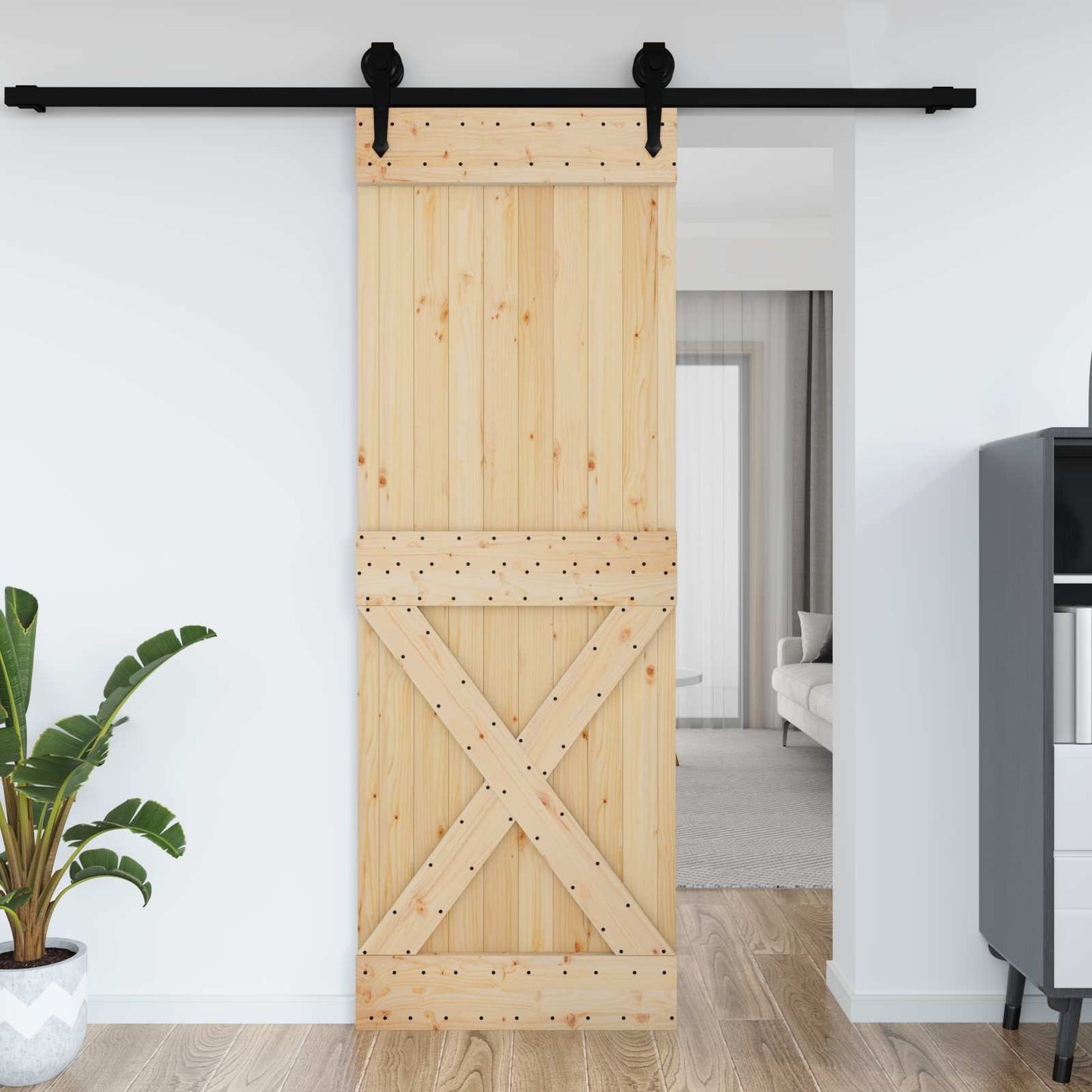 vidaXL Πόρτα NARVIK Φυσικό 80 x 210 cm Συμπαγές Ξύλο Πεύκου