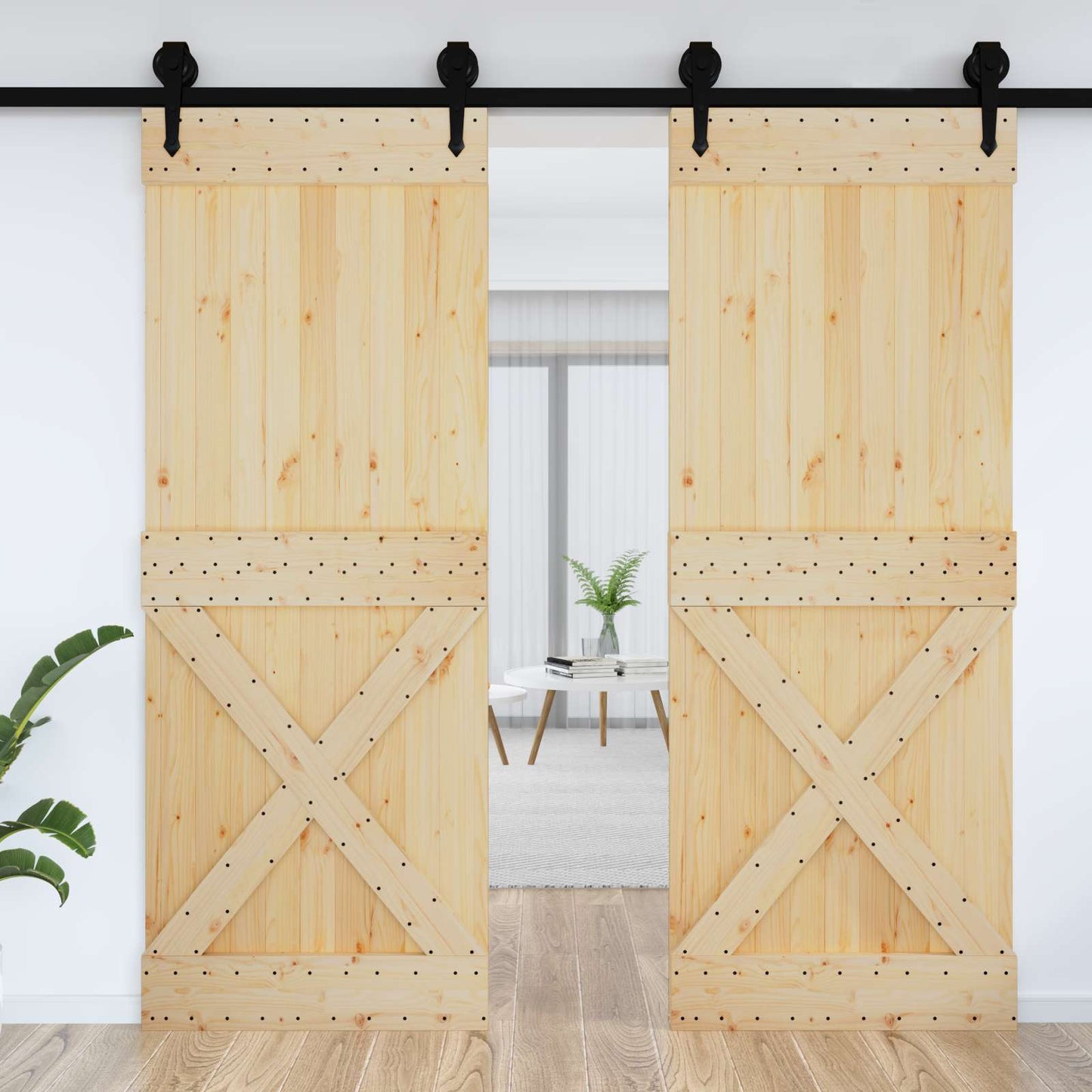 vidaXL Πόρτα NARVIK Φυσικό 85 x 210 cm Συμπαγές Ξύλο Πεύκου