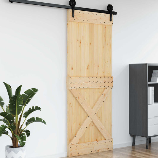 vidaXL Πόρτα NARVIK Φυσικό 90 x 210 cm Συμπαγές Ξύλο Πεύκου