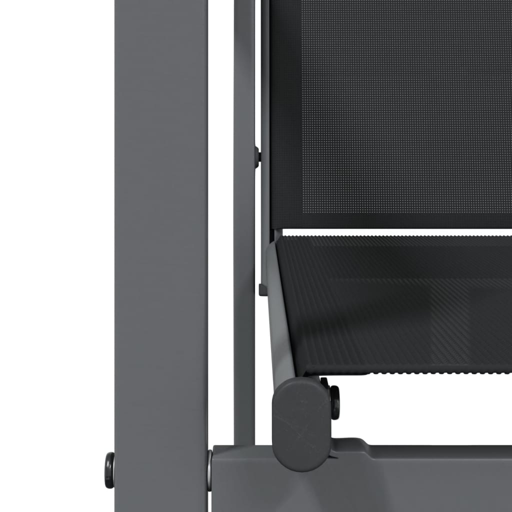 vidaXL Σετ Τραπεζαρίας Κήπου 7 Τεμαχίων Μαύρο Textilene & Ατσάλι