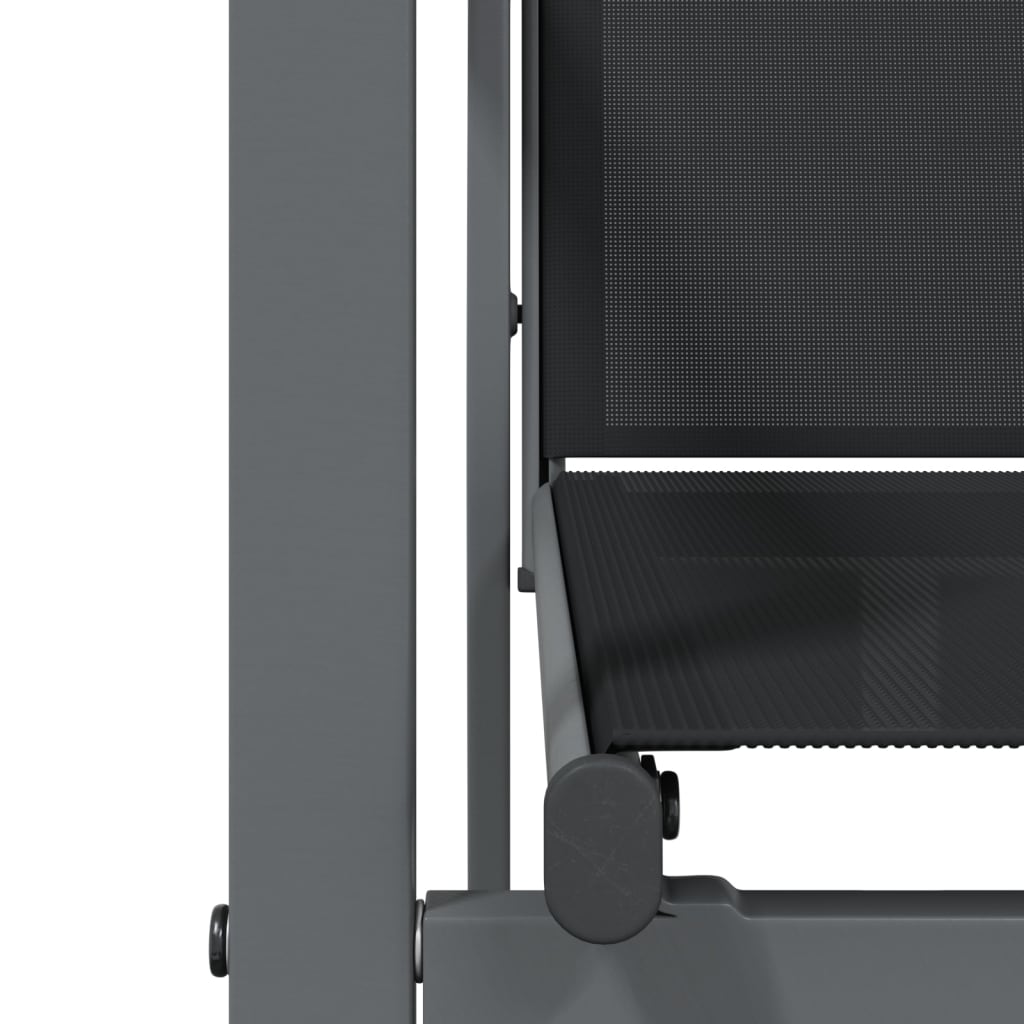 vidaXL Σετ Τραπεζαρίας Κήπου 9 Τεμαχίων Μαύρο Textilene & Ατσάλι