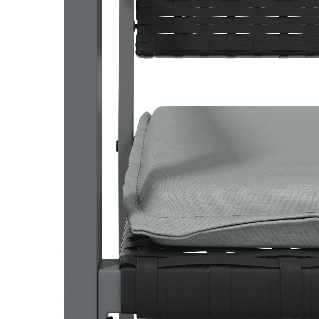 vidaXL Καρέκλες Κήπου 6 τεμ. Μαύρο 54x62,5x89 εκ Συνθ. Ρατάν&Μαξιλάρια