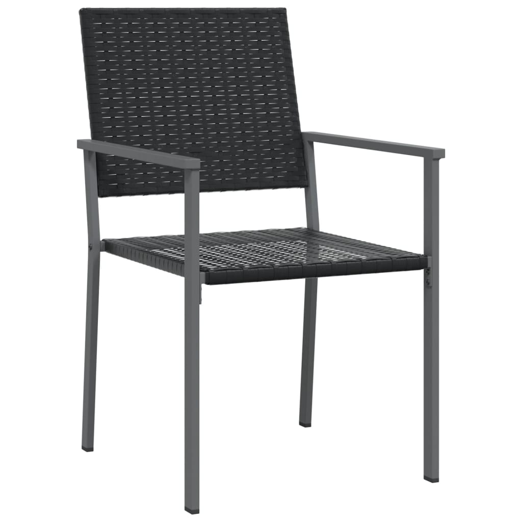 vidaXL Καρέκλες Κήπου 4 τεμ. Μαύρες 54x62,5x89 εκ. από Συνθετικό Ρατάν