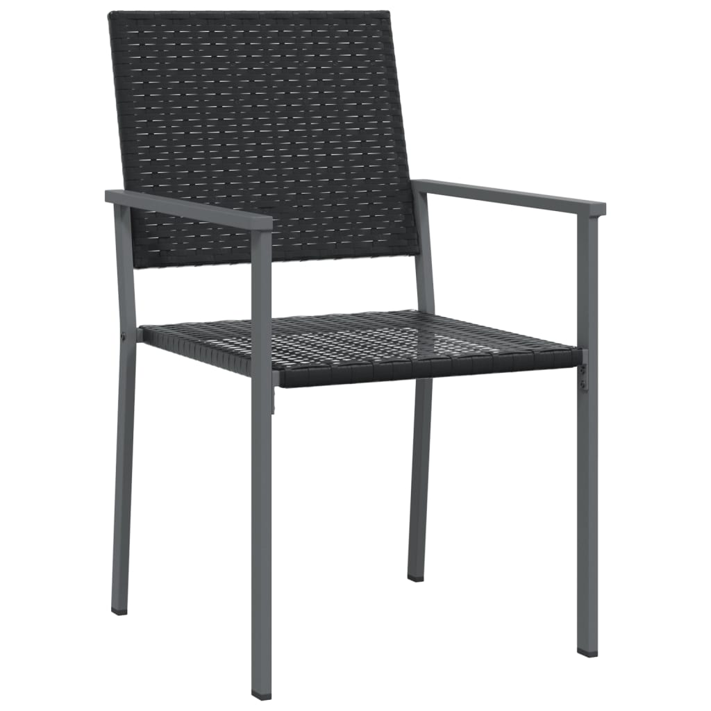 vidaXL Καρέκλες Κήπου 6 τεμ. Μαύρες 54x62,5x89 εκ. από Συνθετικό Ρατάν