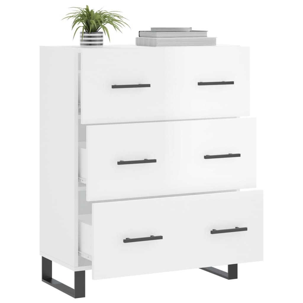 vidaXL Ντουλάπι Γυαλιστερό Λευκό 69,5x34x90 εκ. Επεξεργασμένο Ξύλο