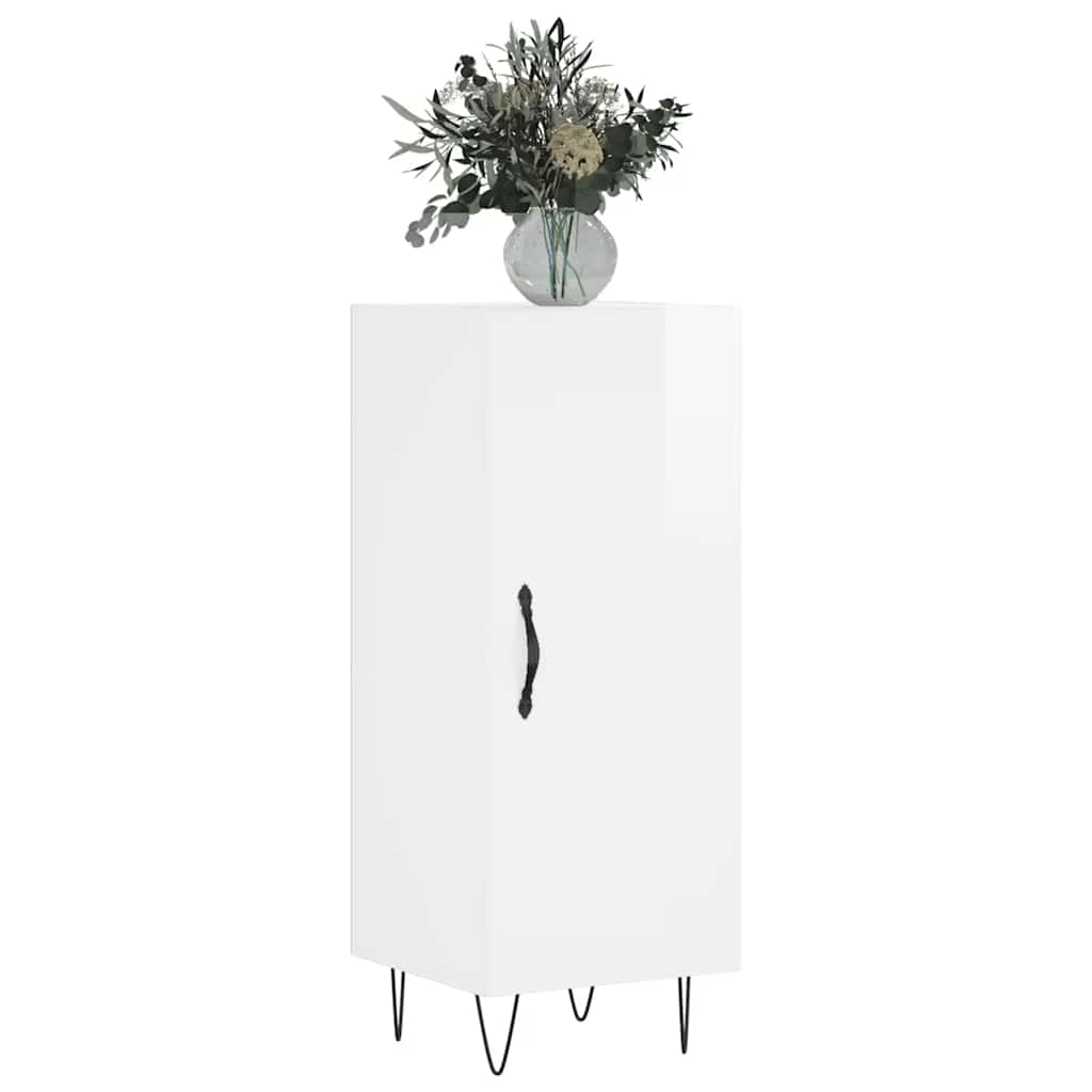 vidaXL Ντουλάπι Γυαλιστερό Λευκό 34,5x34x90 εκ. Επεξεργασμένο Ξύλο