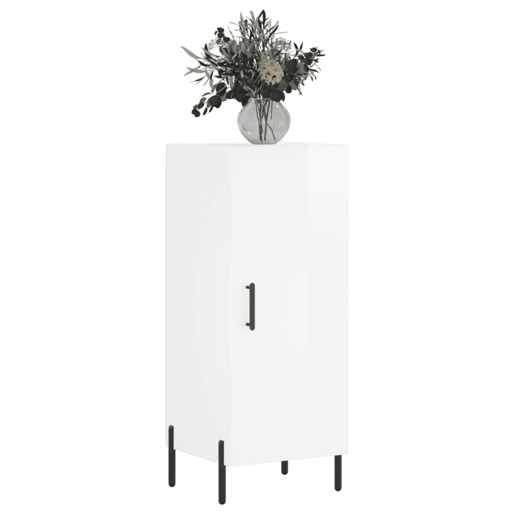 vidaXL Ντουλάπι Γυαλιστερό Λευκό 34,5x34x90 εκ. Επεξεργασμένο Ξύλο