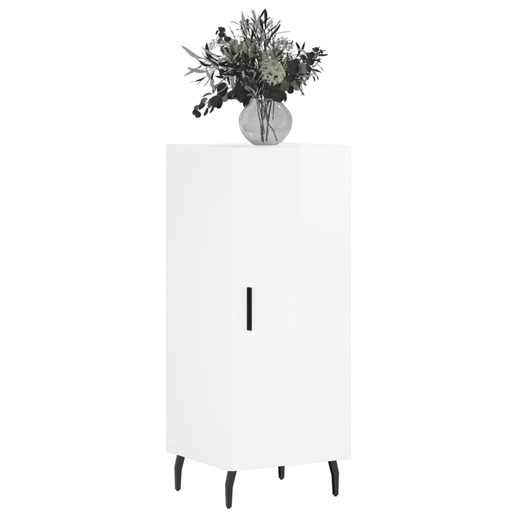 vidaXL Ντουλάπι Γυαλιστερό Λευκό 34,5x34x90 εκ. Επεξεργασμένο Ξύλο