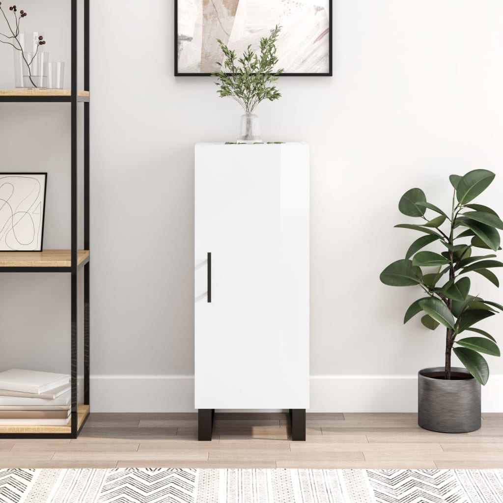 vidaXL Ντουλάπι Γυαλιστερό Λευκό 34,5x34x90 εκ. Επεξεργασμένο Ξύλο