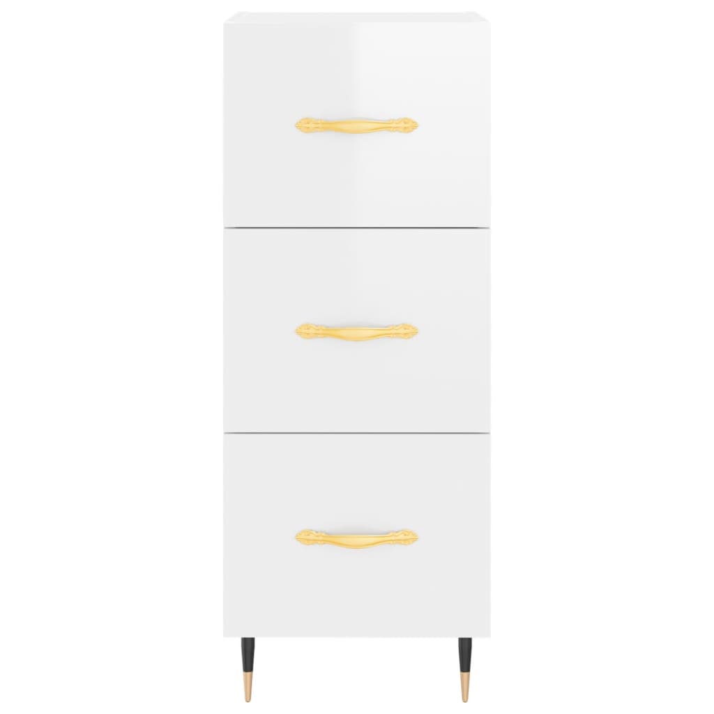 vidaXL Ντουλάπι Γυαλιστερό Λευκό 34,5x34x90 εκ. Επεξεργασμένο Ξύλο