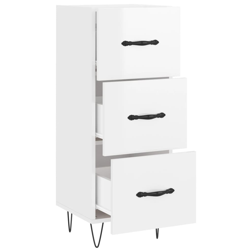 vidaXL Ντουλάπι Γυαλιστερό Λευκό 34,5x34x90 εκ. Επεξεργασμένο Ξύλο