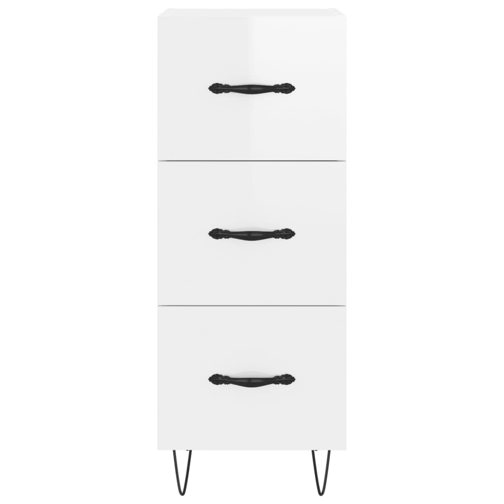 vidaXL Ντουλάπι Γυαλιστερό Λευκό 34,5x34x90 εκ. Επεξεργασμένο Ξύλο