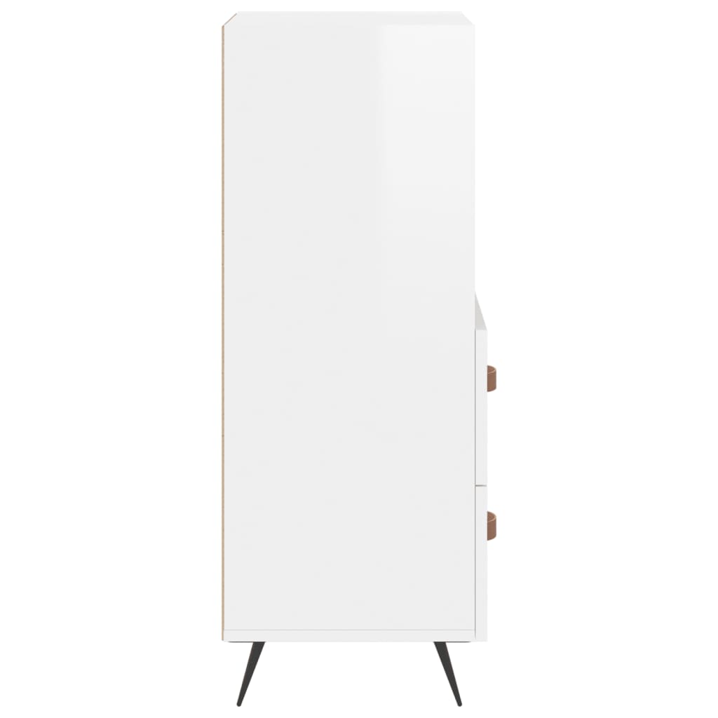 vidaXL Ντουλάπι Γυαλιστερό Λευκό 34,5x34x90 εκ. Επεξεργασμένο Ξύλο