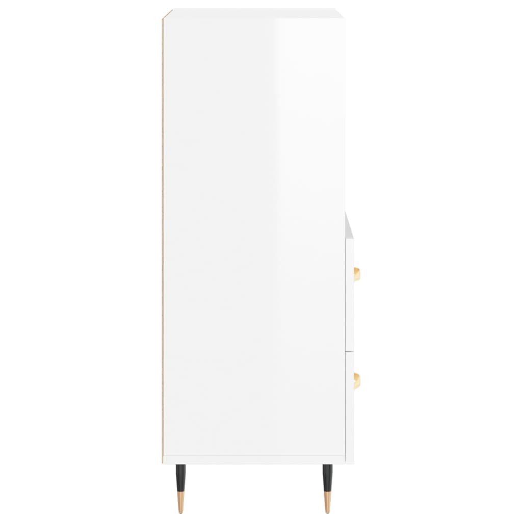 vidaXL Ντουλάπι Γυαλιστερό Λευκό 34,5x34x90 εκ. Επεξεργασμένο Ξύλο