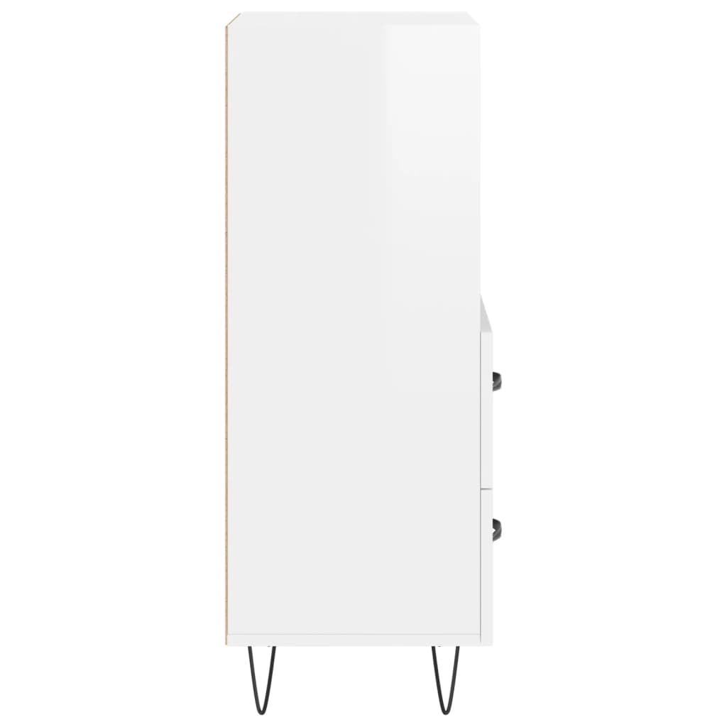 vidaXL Ντουλάπι Γυαλιστερό Λευκό 34,5x34x90 εκ. Επεξεργασμένο Ξύλο
