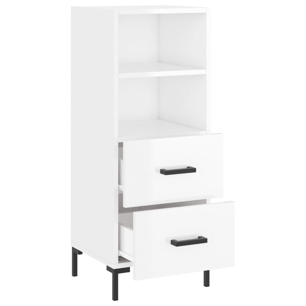 vidaXL Ντουλάπι Γυαλιστερό Λευκό 34,5x34x90 εκ. Επεξεργασμένο Ξύλο