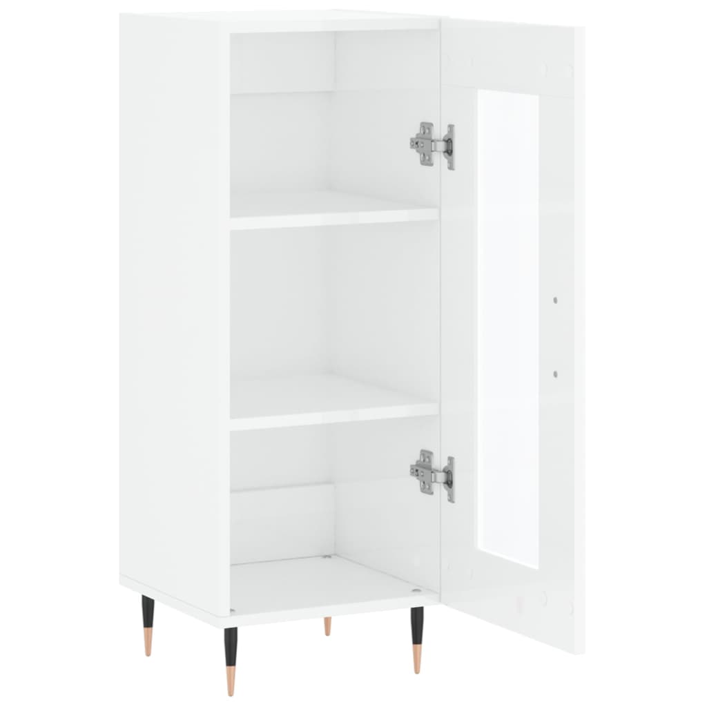 vidaXL Ντουλάπι Γυαλιστερό Λευκό 34,5x34x90 εκ. Επεξεργασμένο Ξύλο