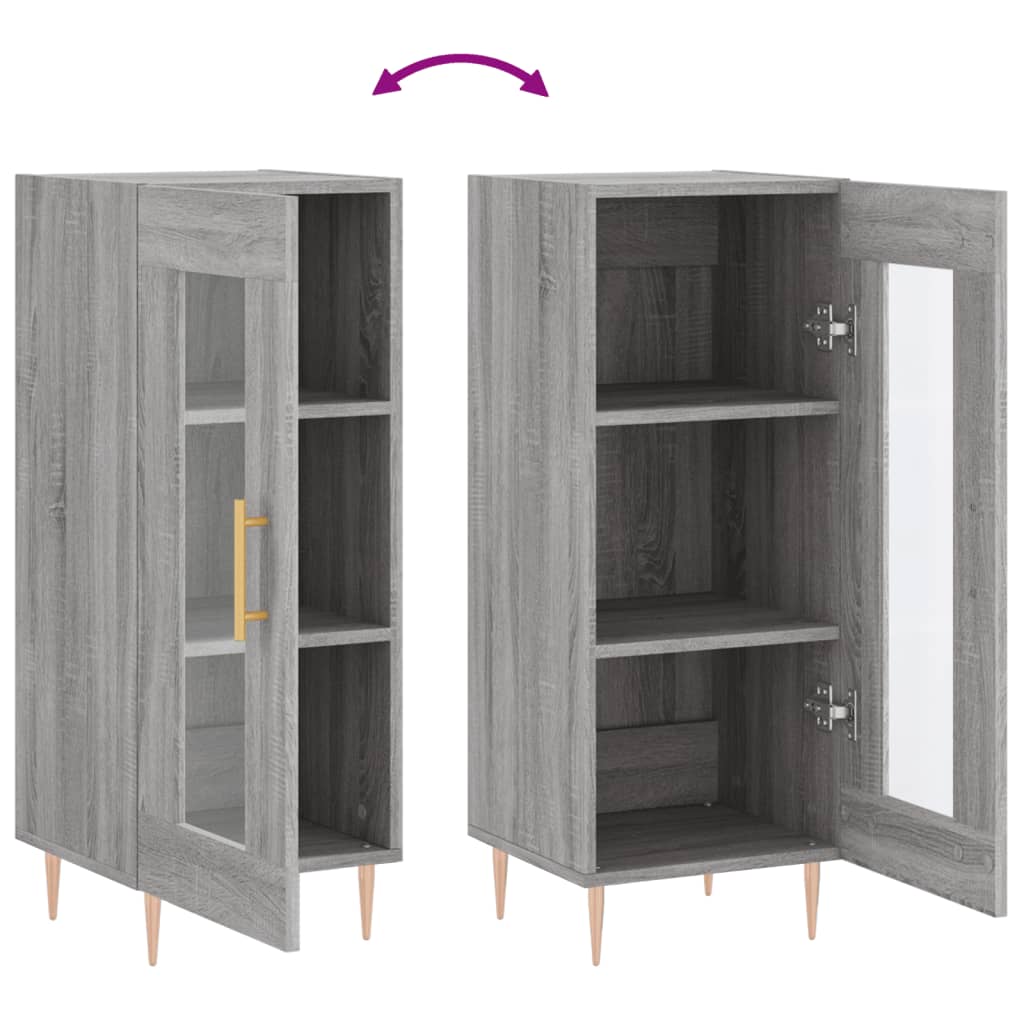 vidaXL Ντουλάπι Γκρι Sonoma 34,5x34x90 εκ. από Επεξεργασμένο Ξύλο