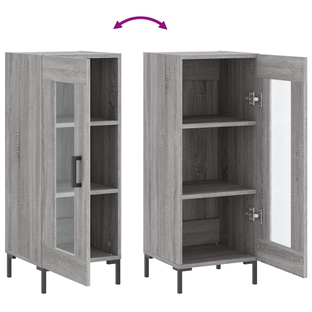 vidaXL Ντουλάπι Γκρι Sonoma 34,5x34x90 εκ. από Επεξεργασμένο Ξύλο